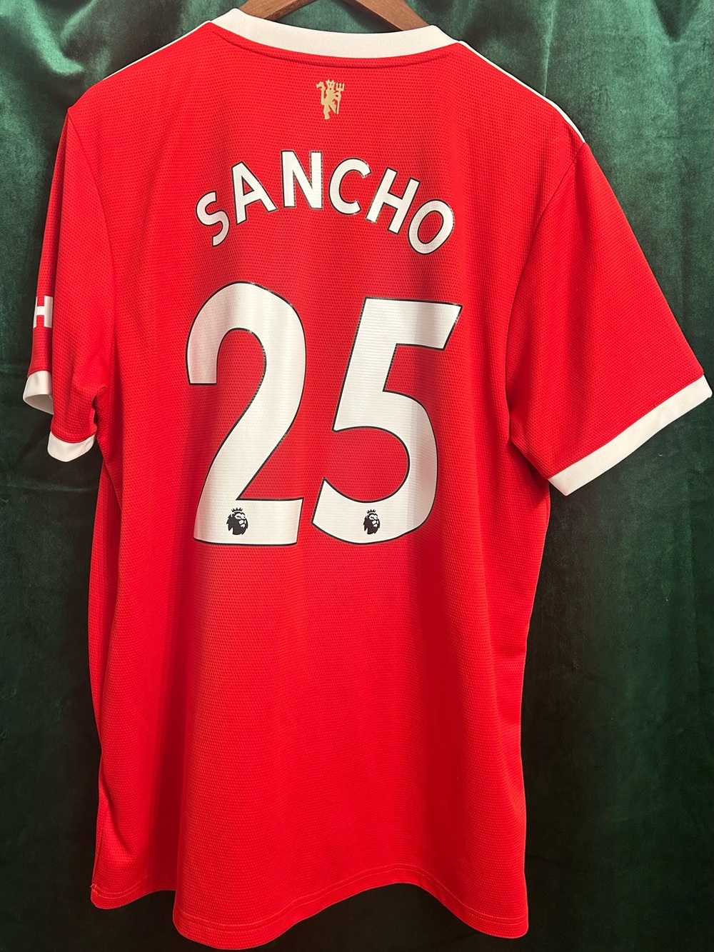 adidas Red SANCHO #25 Men’s Football Jersey with White Detailing